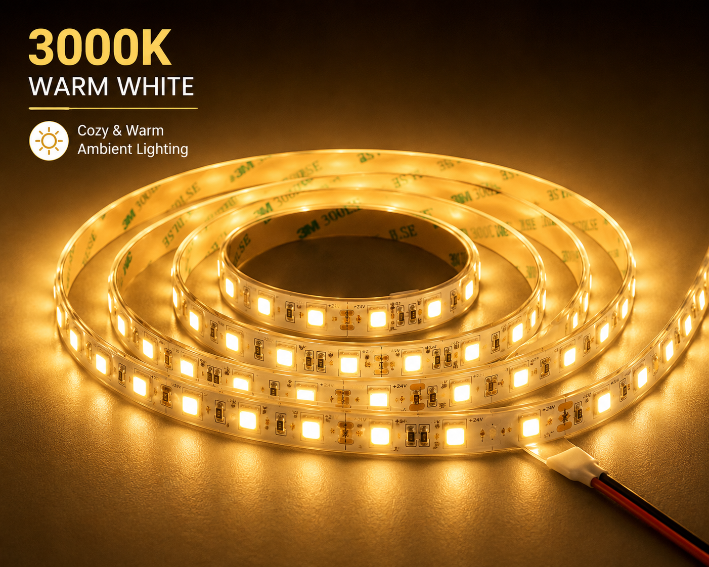 SMD 60 LED Strip Light - 3000K Warm White