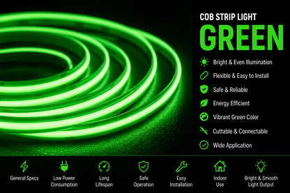 COB 320 LED Strip Light - Green (5 Mtr)