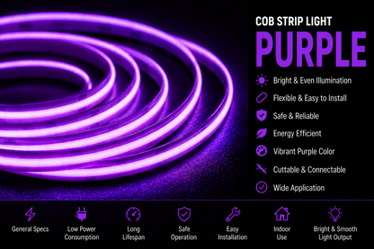 COB 320 LED Strip Light - Purple (5 Mtr)