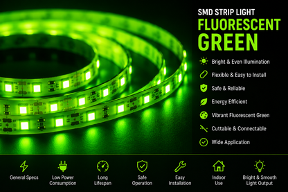 SMD 120 LED Strip Light - Flurosent Green (5 Mtr)