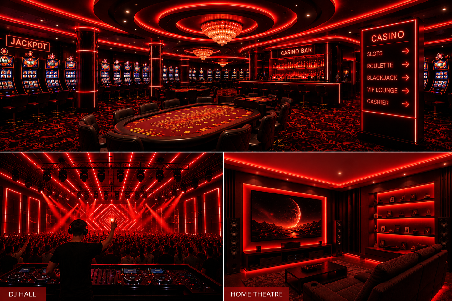 COB 320 LED Strip Light - Red (5 Mtr)